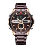 Curren Military Mens Analog Digital Watch Stainless Steel LED Waterproof