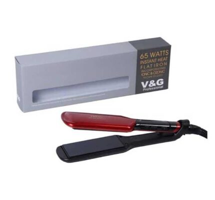 V&G V-65 Professional Hair Straightener - Black & Silver