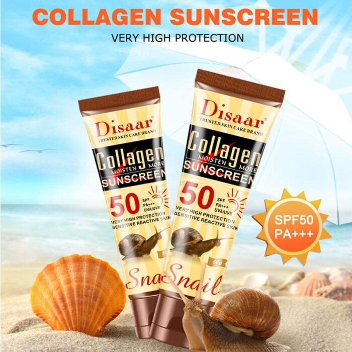 Disaar Collagen Snail Sunscreen Face Body Skin Care SPF50++