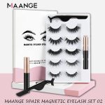 Maange 5Pair Magnetic Eyelashes, Magnetic Eyeliner & Tweezer Set 02