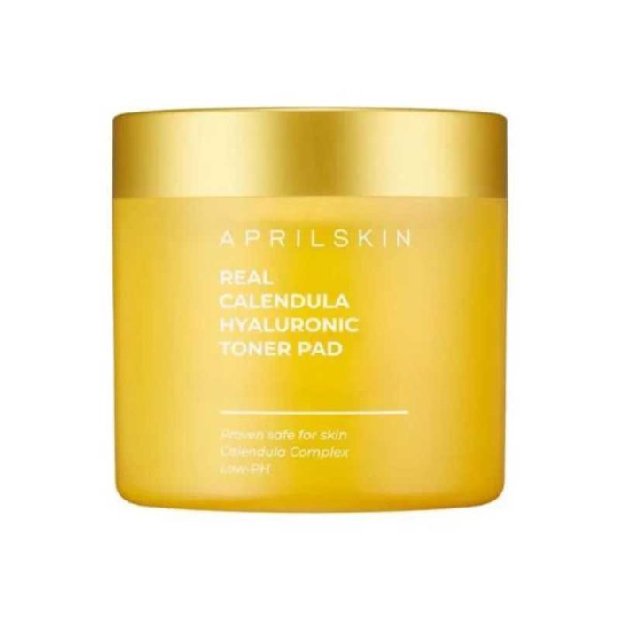 April Skin REAL CALENDULA HYALURONIC TONER PAD (60pcs)
