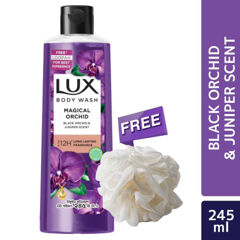 Lux Body Wash Magical Orchid 245.0 ml (Free Loofah) Lux Body Wash Magical Orchid 245ml (Free Loofah) - Image 1