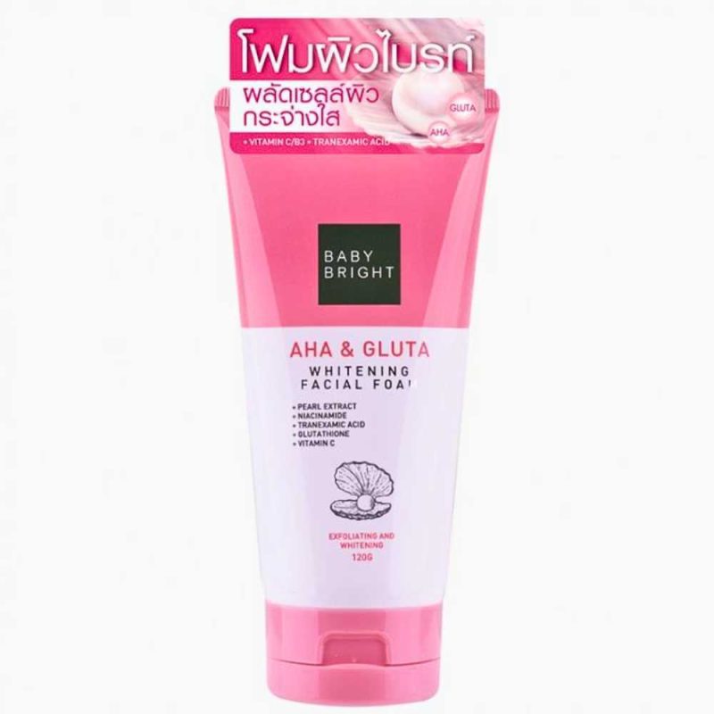 Baby Bright AHA & Gluta Whitening Facial Foam 120gm