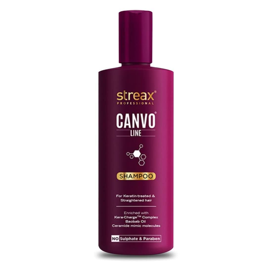 Streax Professional Canvo Line Shampoo for Keratin Treated & Straightened Hair 300ml Streax Professional Canvo Line Shampoo for Keratin Treated & Straightened Hair 300ml